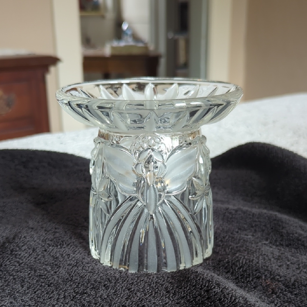 Gorham Crystal W. Germany Angel Pillar Candle Holder